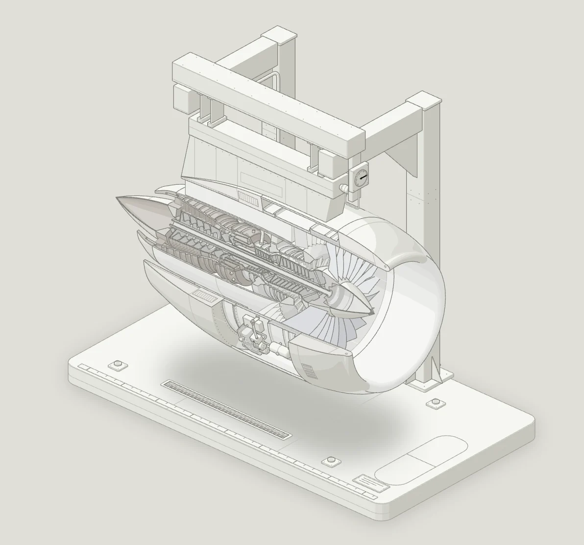 The turbofan drawn in SVG alone.